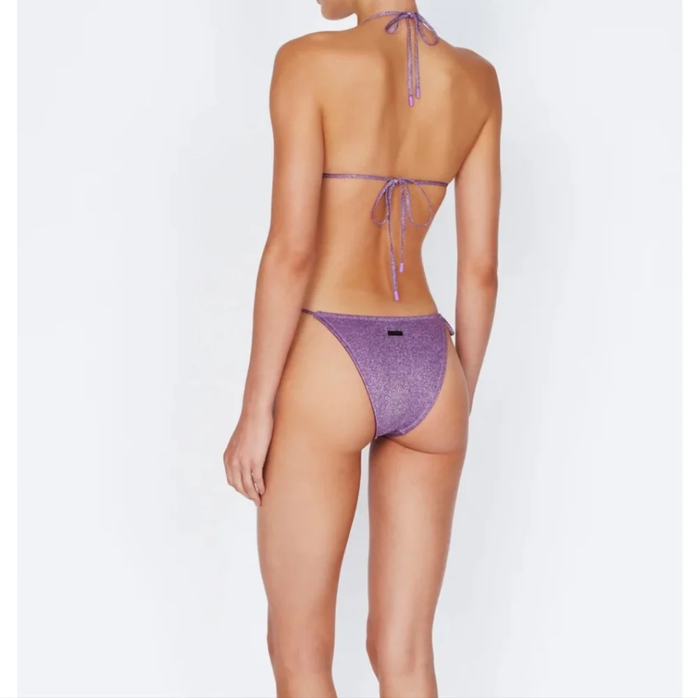 triangl swimwear Purple Sparkle Tie-Side Bikini Bottom